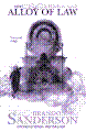 cover artwork for the alloy of law. it is heavily edited to be colorized purple and dithered so that it's barely recognizable as anything.